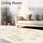 Delicate Golden Floral Sprigs Rug