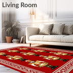 Red Nutcracker Soldier Repetitive Arrangement Rug
