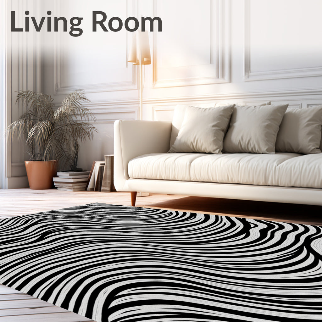 Monochromatic Wavy Line Abstract Rug