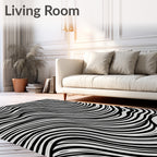 Monochromatic Wavy Line Abstract Rug