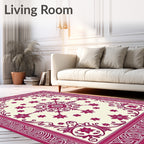 Berry Bloom Radial Frame Rug