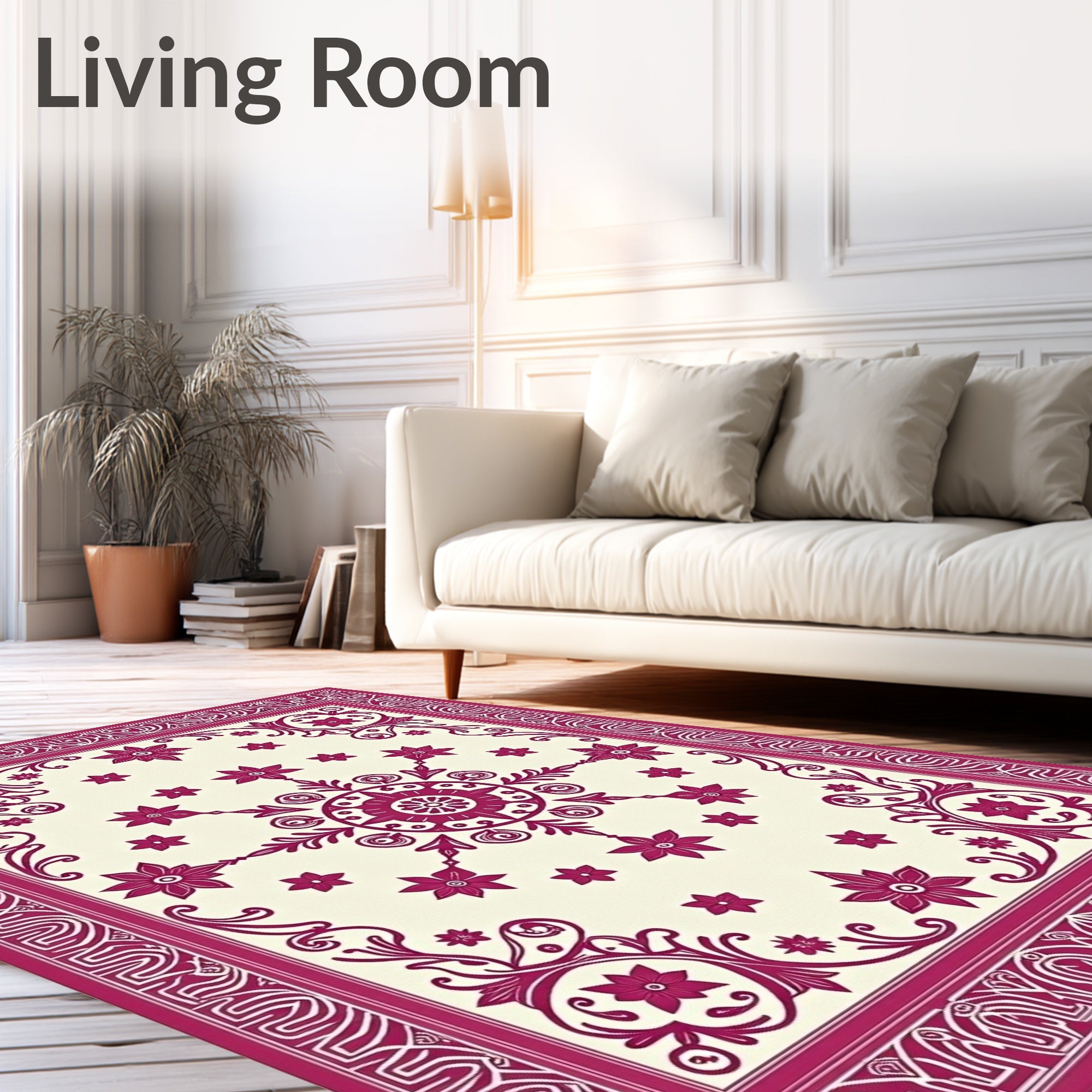 Berry Bloom Radial Frame Rug