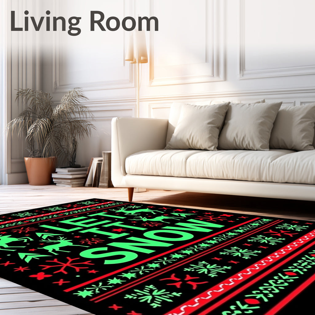 Ugly Christmas Sweater Reindeer Snowflakes Rug