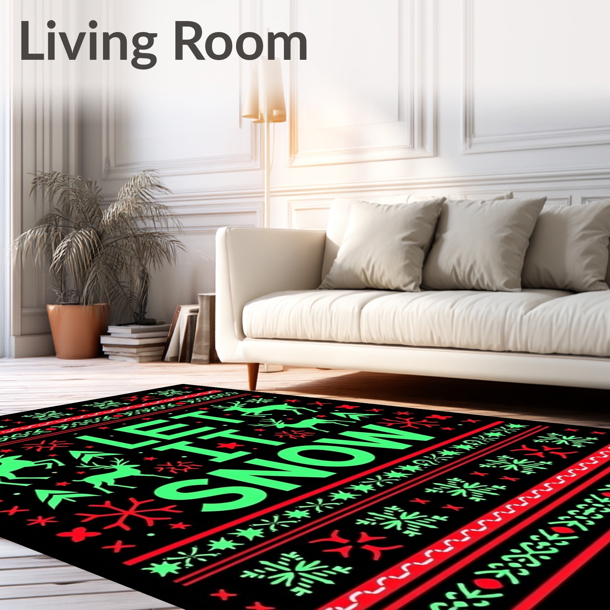 Ugly Christmas Sweater Reindeer Snowflakes Rug
