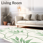 Verdant Green Branch Foliage Rug