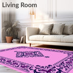 Ornate Floral Diamond Accents Rug