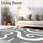 Classic Gray Swirls Contemporary Rug
