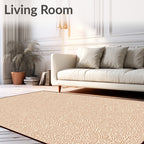 Earthy Crimson Curved Line Art Rug