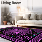 Pink Radial Starburst Neon Rug