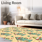 Whimsical Birdhouse Floral Garden Rug