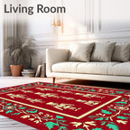 Festive Red Nutcracker Soldiers Border Rug