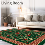 Rich Crimson Berry Vine Garland Rug