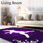 White Rabbit Purple Floral Corner Rug