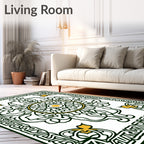 Emerald and Gold Central Medallion Rug