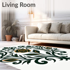 Deep Emerald Foliate Bloom Rug
