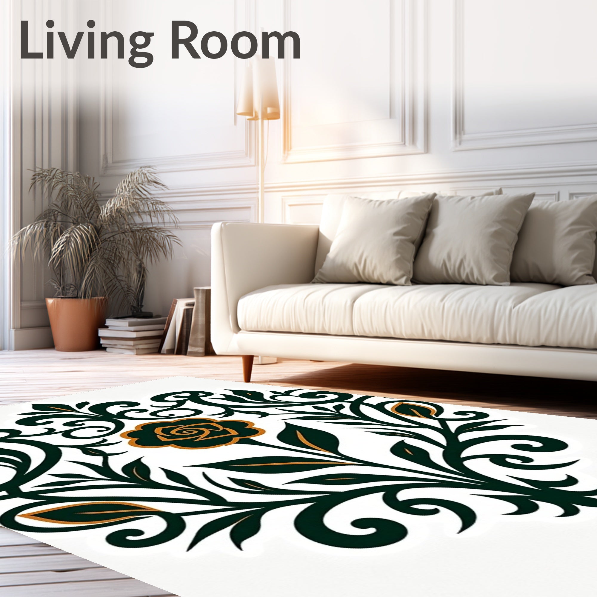 Deep Emerald Foliate Bloom Rug