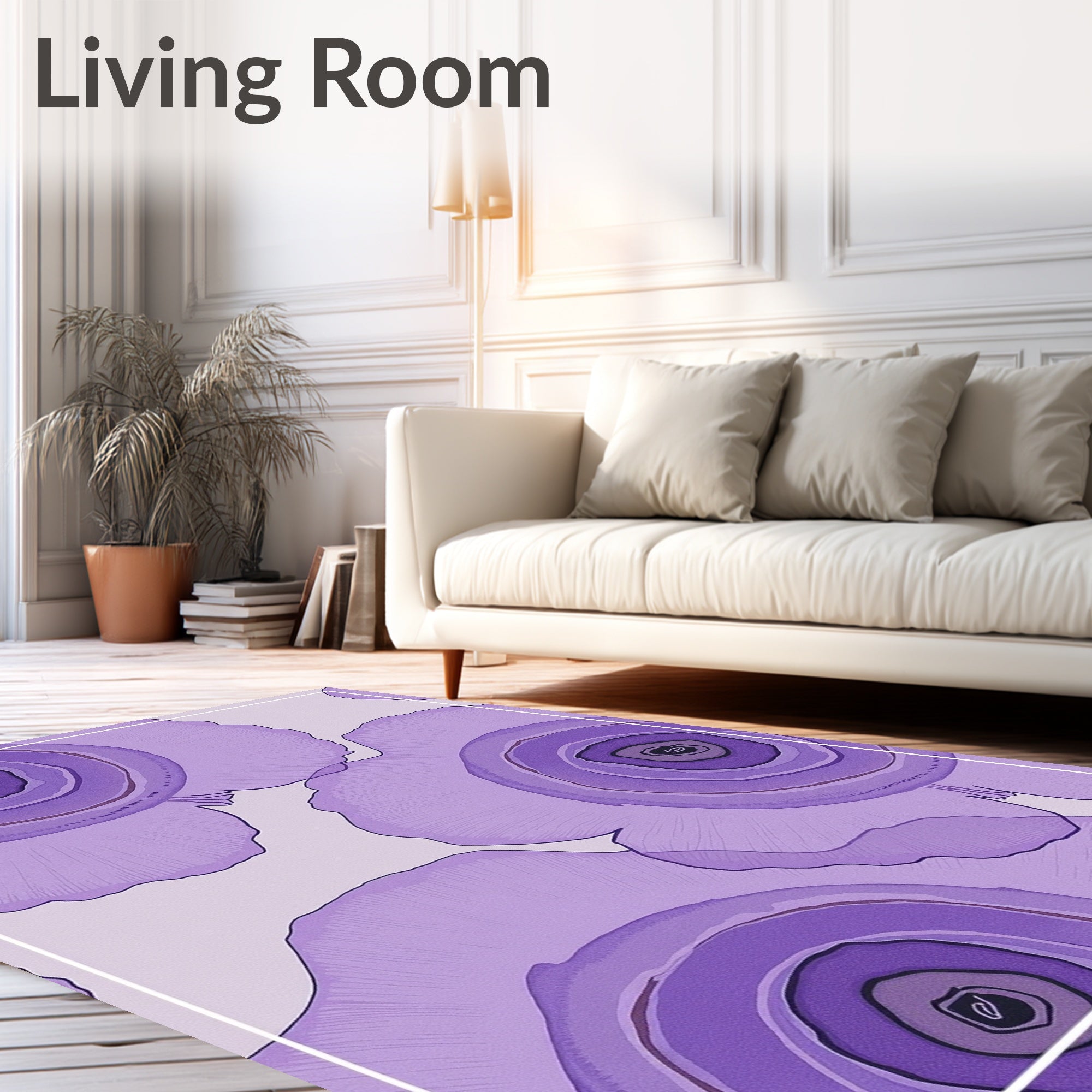 Lavender Floral Petal Close Up Rug