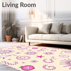 Pink Festive Holiday Elements Rug
