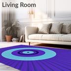 Concentric Circles With Sunburst Rays Rug