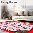 Festive Nutcracker Soldier Garland Rug