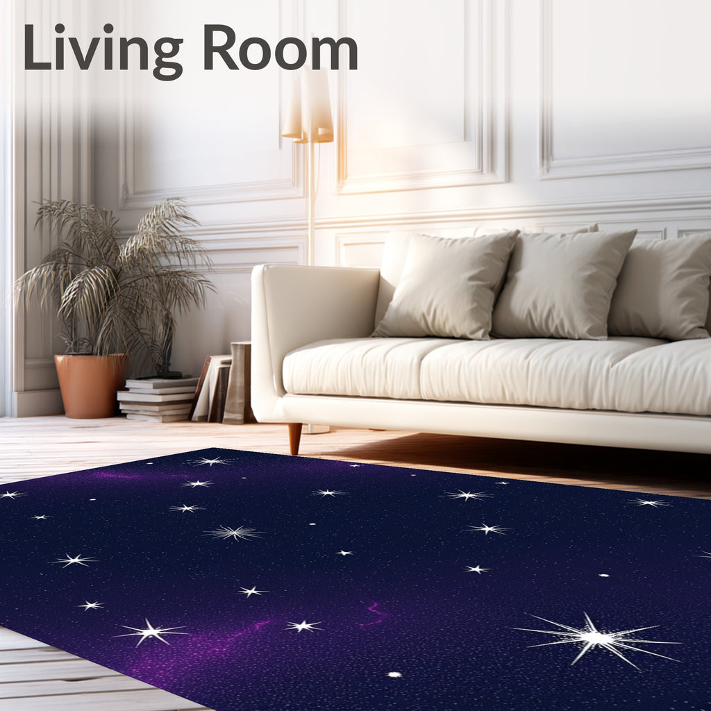 Night Sky Stars Swirl Rug