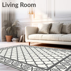 Geometric Lattice Border Rug