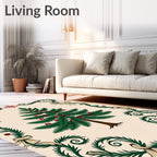 Festive Evergreen Garland with Cherries Rug