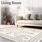 Ornate Gray Floral Symmetry Rug