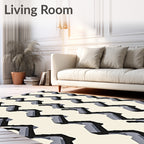 Modern Black Gray Zigzag Stripe Rug