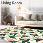 Holiday Holly Berry Wreath Arrangement Rug