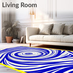 Whirlpool Blue Swirl Abstract Rug