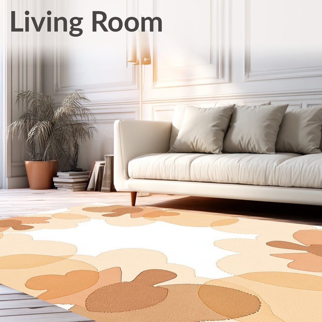 Soft Tan Floral Cloud Rug