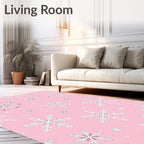 Pink Snowflake Winter Wonder Rug