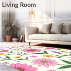 Pink Purple Yellow Floral Medley Rug