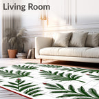 Green Fern Medallion Grid Rug