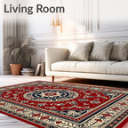 Crimson medallion floral Rug