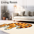 Whimsical Orange Tabby Cat Illustration Rug