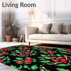 Festive Red Holly Berry Clusters Rug