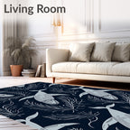 Naval Blue Whale Coral Garden Rug