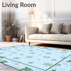Light Blue Snowflake Winter Wonder Rug