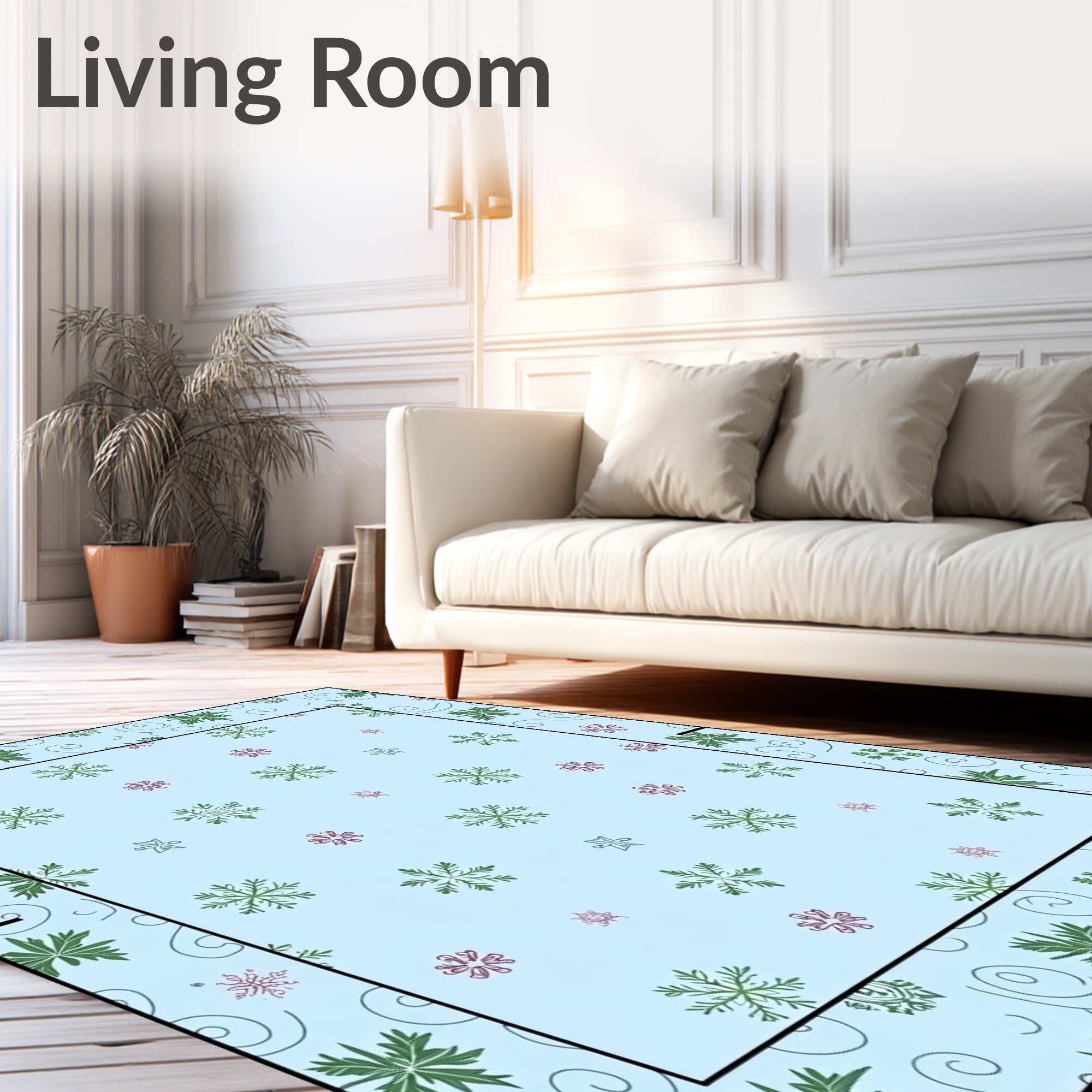 Light Blue Snowflake Winter Wonder Rug