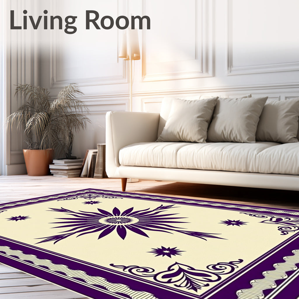 Deep Plum Sunburst Medallion Rug