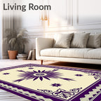 Deep Plum Sunburst Medallion Rug