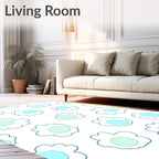 Soft Blue Mint Cloudburst Shapes Rug