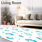 Aqua Faceted Crystal Scatter Rug