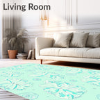 Mint Green Floral Swirl Delight Rug