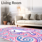 Whimsical Unicorn Swirls Pink Purple Blue Rug