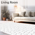 Monochrome Woven Square Grid Rug