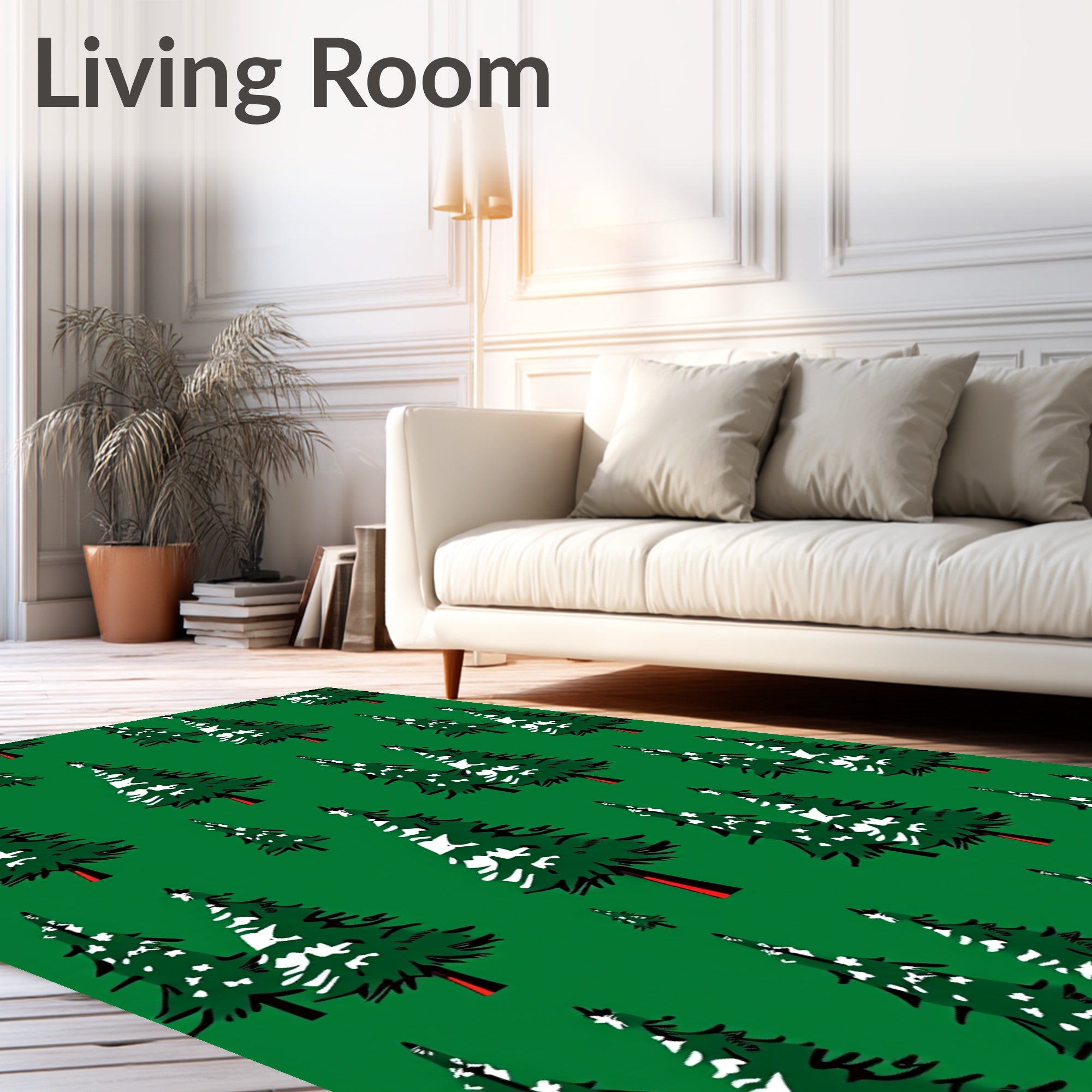 Emerald Forest Pine Trees Rug