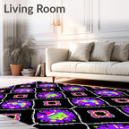 Vibrant Purple Whimsical Diamond Rug